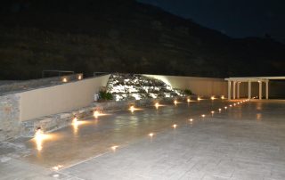 lighting installation in a patio night view