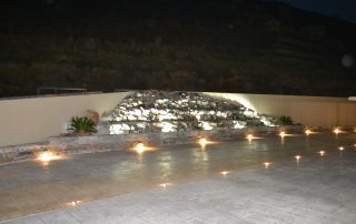 lighting installation in a patio night view